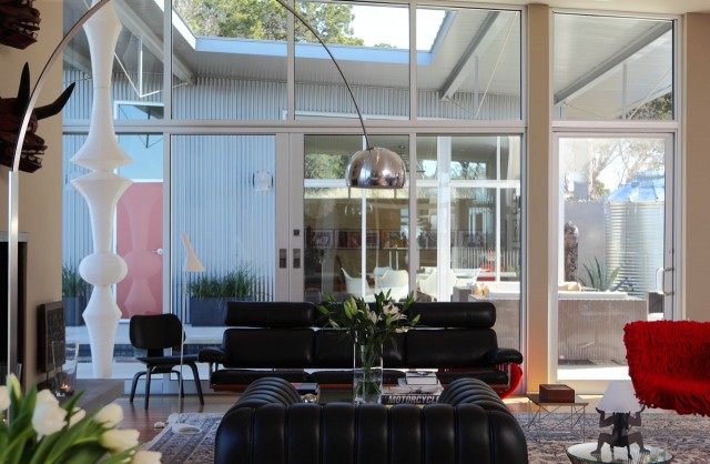 View through to guesthouse