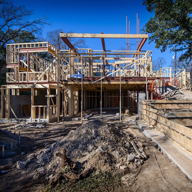 Basement and first floor framing almost complete. Two more floors to go on this architecture designed home. Great job by our Project Manager Robert Farkas on bringing this complex four story home out of the ground.