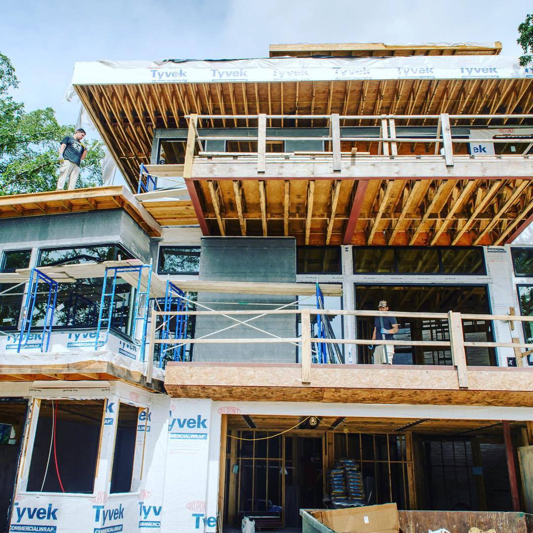 in Rollingwood. Well technically three story but the basement is a full garage and climatized workshop, so we're calling it 4 stories. frame allows all this to happen. Oh, and great clients really make it happen. @foursquarebuilders