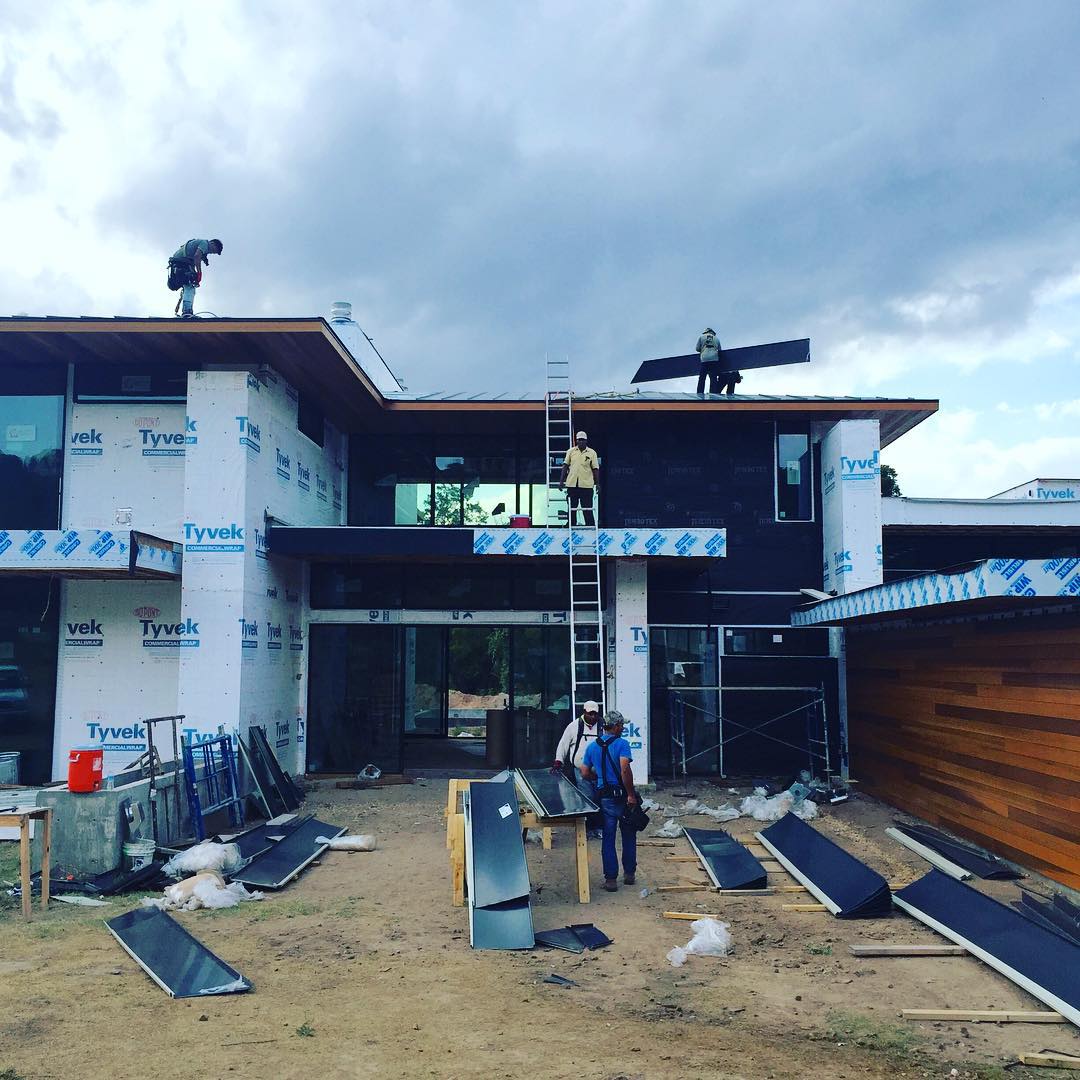 home under construction along the shores of and execution by the @foursquarebuilders team.