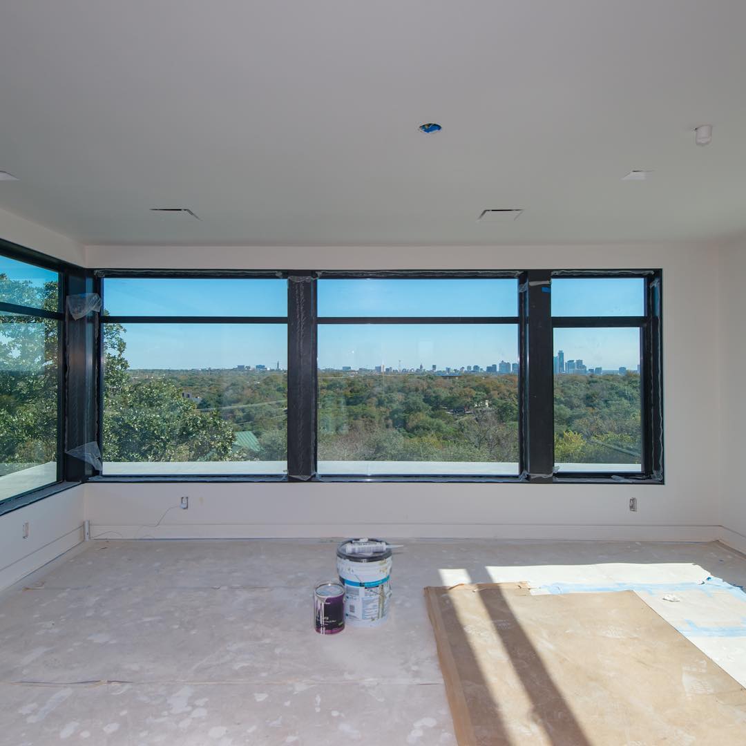 Home office with a view!! Built by @foursquarebuilders Designed by Photo by @redpantsstudio