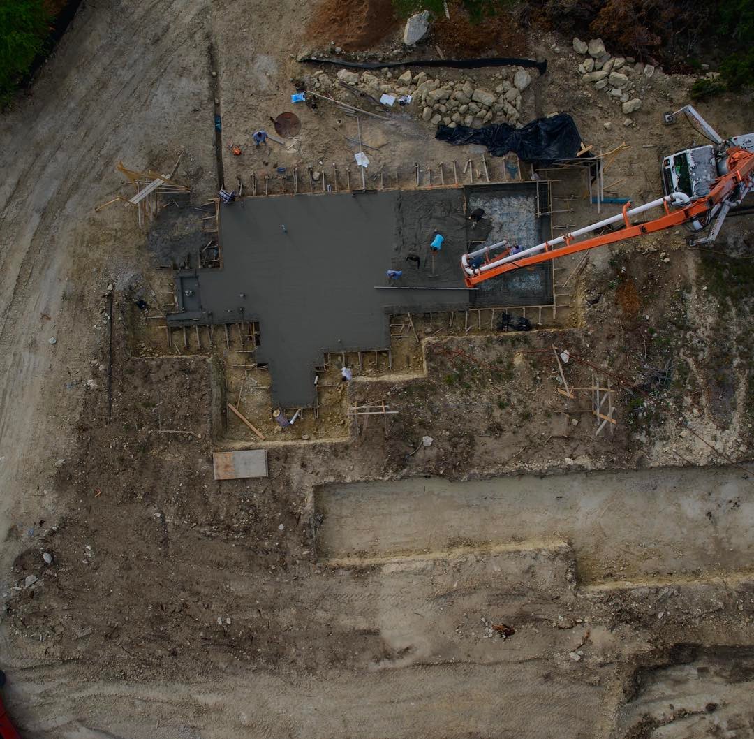 Multi stage foundation pour happening on our Serene Hills home. Built by @foursquarebuilders Designed by Drone Photo by @redpantsstudio