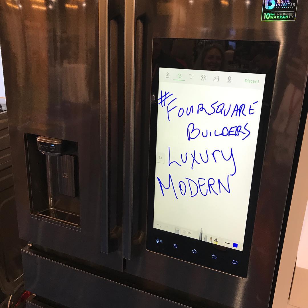 Samsung's latest wifi enabled refrigerator. @samsung.products @foursquarebuilders