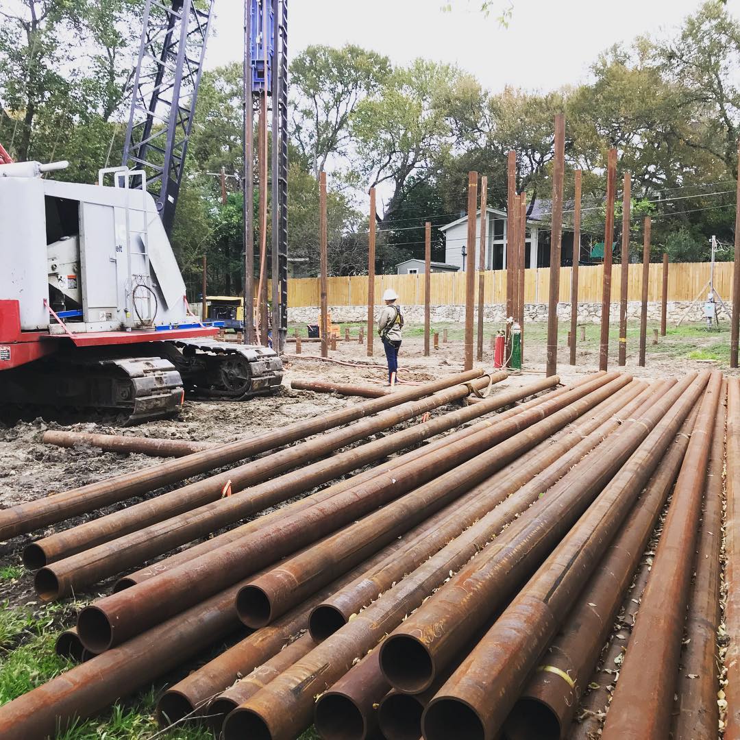 Piling pipe in W. Austin for our new build. Built by @foursquarebuilders