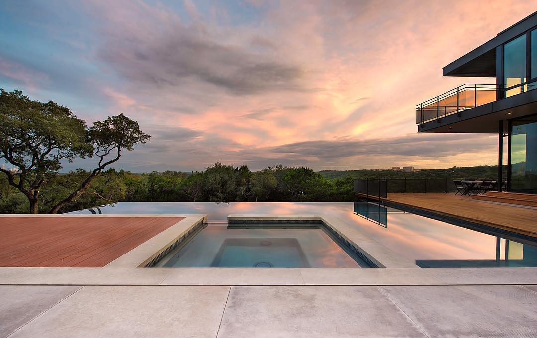 Design Ecology Built this beautiful pool for our City View home. Design by @aparallel Built by @foursquarebuilders