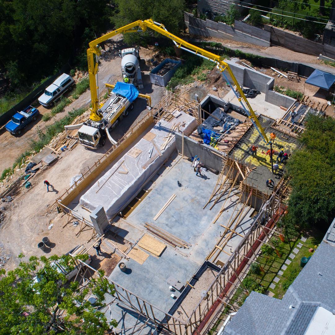 Months of planning and scheduling over 12 concrete pours about to come to an end. @laruearchitects @foursquarebuilders @boothe_concrete @redpantsstudio @lovecounty