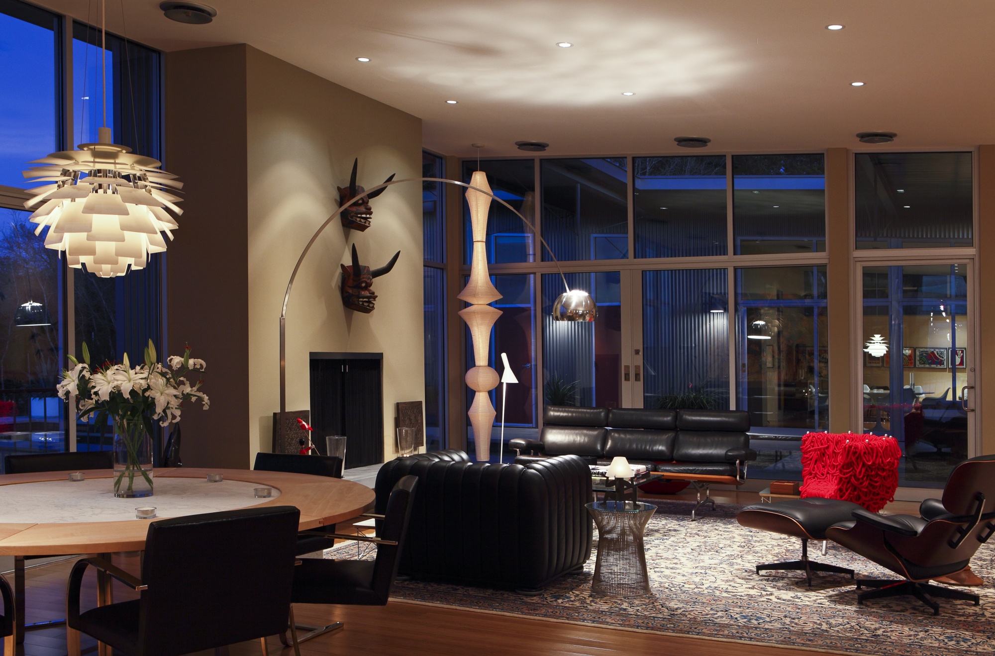 Low voltage lighting creates a warmth at night for lounging.
