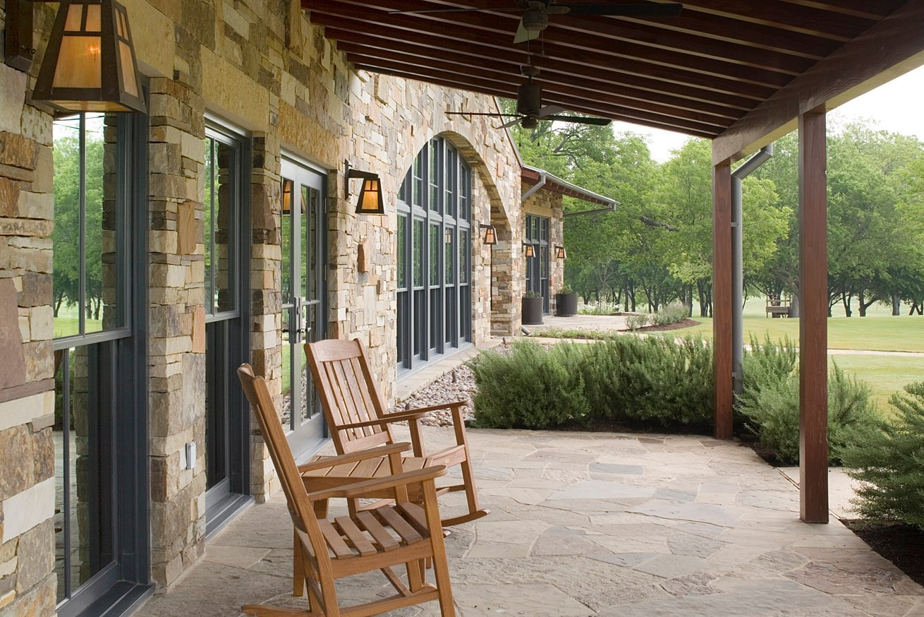 Quiet moments on the stone patio.