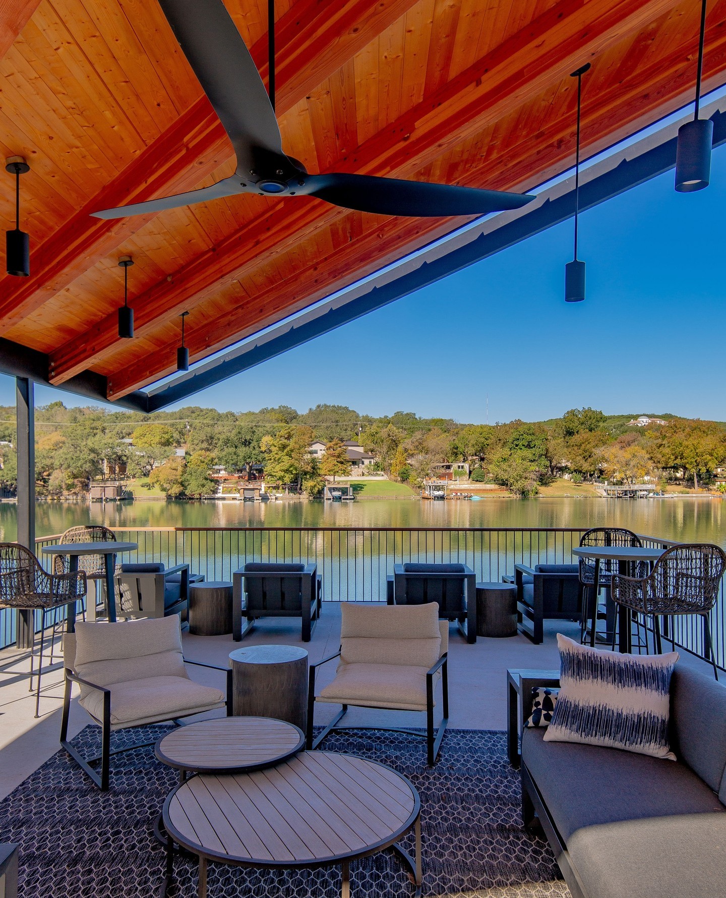 The star of this property might be this gorgeous space of above the boat dock. ⁠
@breckstudio⁠
@highcamphome 
⁠
⁠
⁠