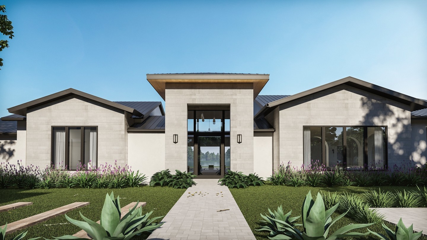 The epitome of elegance - sleek architecture at its finest. This private sanctuary exudes luxurious vibes. Get lost in the impeccable design of this Lake Austin home. ⁠
⁠
@sojourndesignhouse  @landyfrostgroup