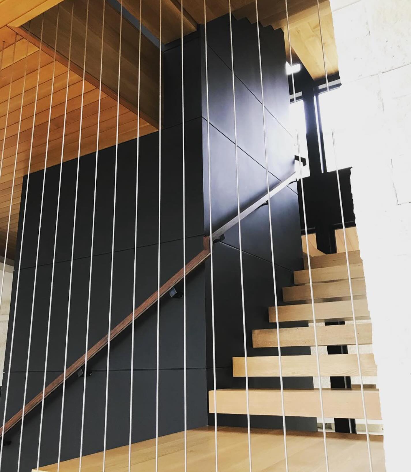 3 stories of suspended stair treads. Love our Austin craftsmen who know how to deliver on our client’s vision.